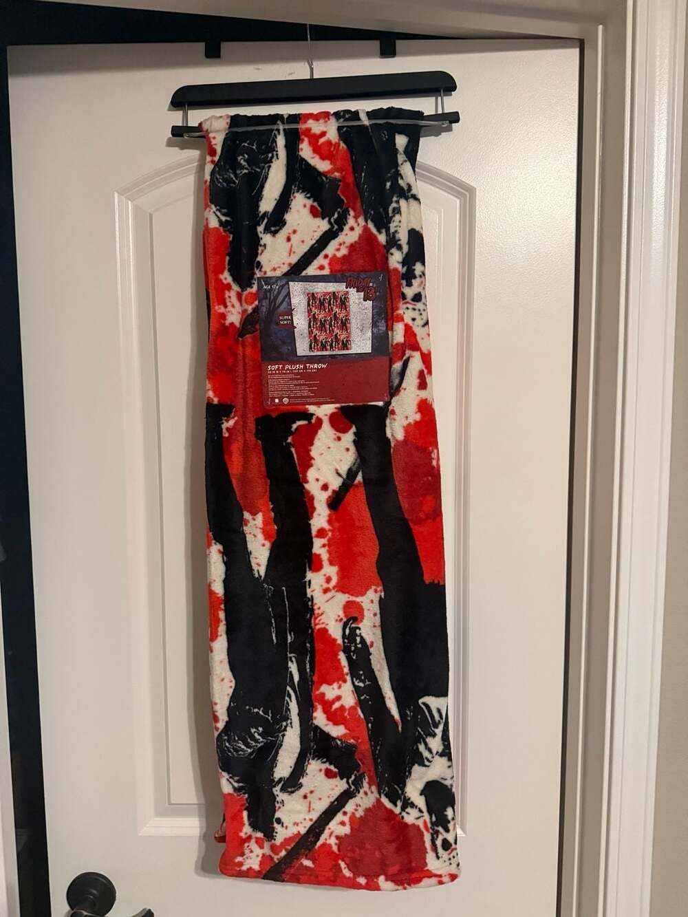 Friday The 13th Jason Blood Splatter Soft Plush Throw Blanket 50x70